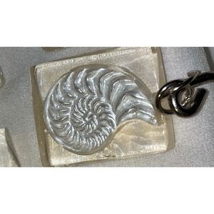 Lucite Etched Transparent Shell Shower Curtain Rings Ocean Seashore